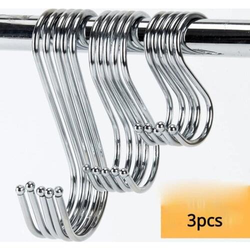 3pcs/lot S Shaped Hooks Kitchen Hanger Storage Holders Organizer Household
