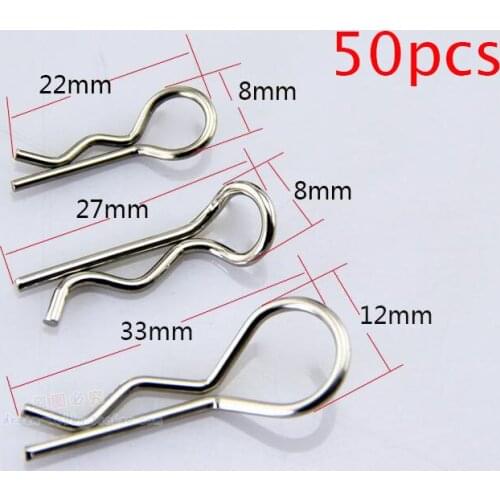 50 Pcs Model Car Body Shell R Clips Pin Locker for 1/5 1/10 1/8 RC Car Model