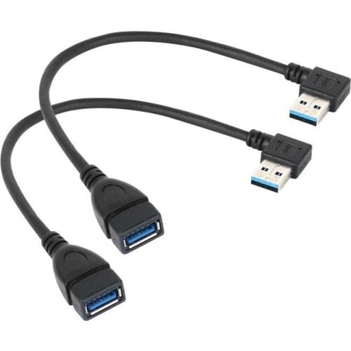 90 Degree USB 3.0 A male to female Adapter Cable Angle USB 2.0 Extension Extender Fast Transmission Left/Right/Up/Down 20cm