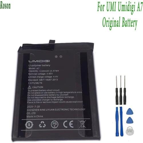 Roson for UMI Umidigi A7 Battery 4150mAh 100% New Replacement Parts Phone Accessory Accumulators With Tools