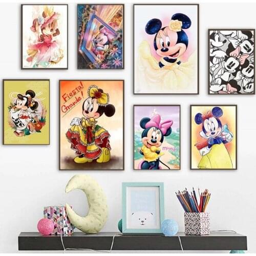 5D DIY Diamond Painting Disney Anime Cartoon Minnie Princess Embroidery Mosaic Art Picture Of Rhinestones Home Decoration Gift