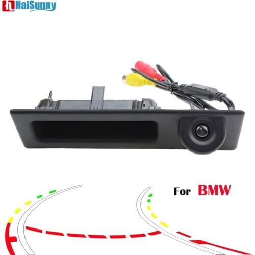 HaiSunny Car Parking Rear view Camera with Trajectory Tracks and Trunk Handle For BMW F10 F11 F25 F30 BMW 3 Series 5 Series X3