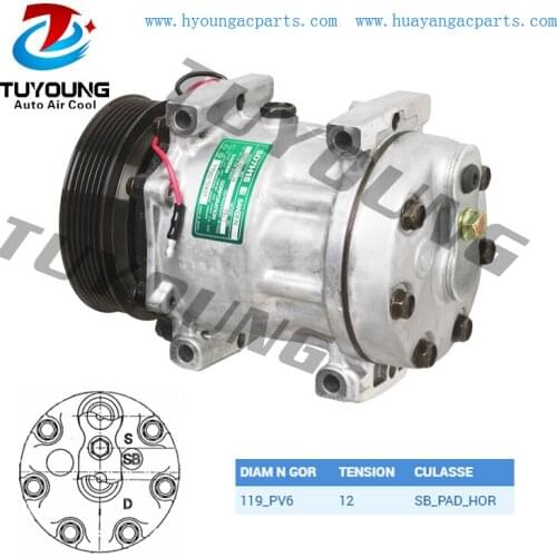 Sanden SD7H15 Auto a/c compressor for Renault Clio 1.8 1993-1996 7700272437 119mm 6pk 12v