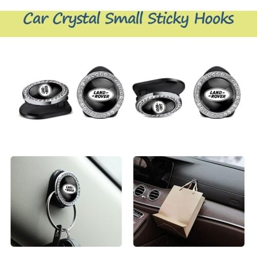 ABS Car Styling Small Hooks Crystal Emblem Stickers For Land Rover Range Rover Evoque Discovery SV SVR Velar Aurora LR2 LR3 LR4
