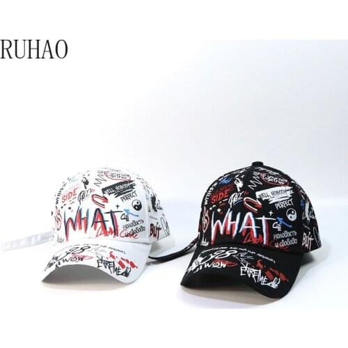 RUHAO Summer mens Baseball Cap Graffiti Sun Caps Hip Hop Visor Spring Hat Adjustable Snapback Hats For Women