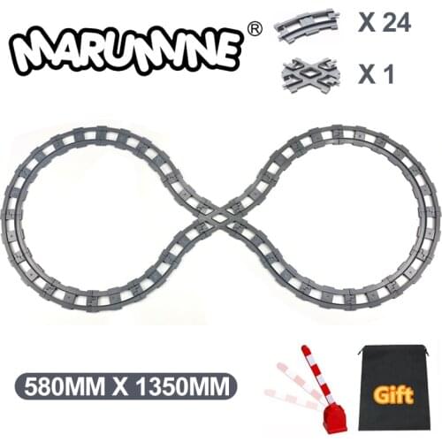 Marumine Blocks Train Track Crossover Railway Switch Building Bricks Gift for Children new year 2021 Compatible with Duplos