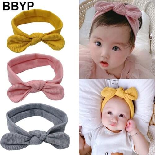Baby Knotted Headband 0-2 Years Old Baby Headband Korean Childrens Bunny Ears Hair Accessories Knitted Bunny Ears Bow Headband