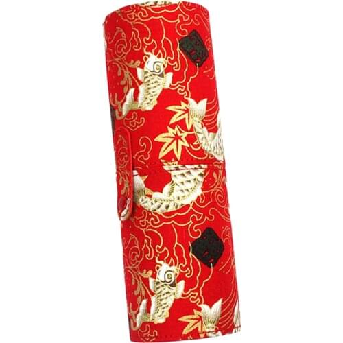 Travel Koi Printed Cloth Makeup Nail Art Brushes Cosmetics Holder Case Container