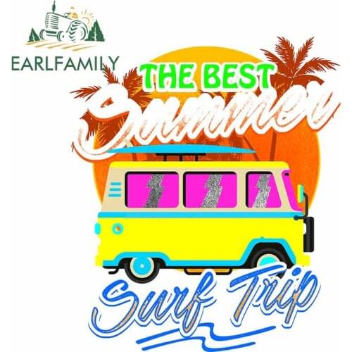 EARLFAMILY 13cm x 11cm for The Best Summer Surf Trip Car Stickers Bumper Cartoon Decal Refrigerator Motorcycle Car Assessoires