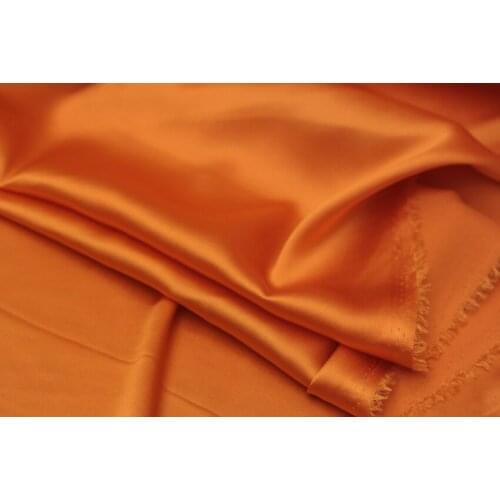 LEO&LIN Summer style stretch silk satin 19momme pretty orange cloth fabric 1.08 meters width patchwork (1 meter)
