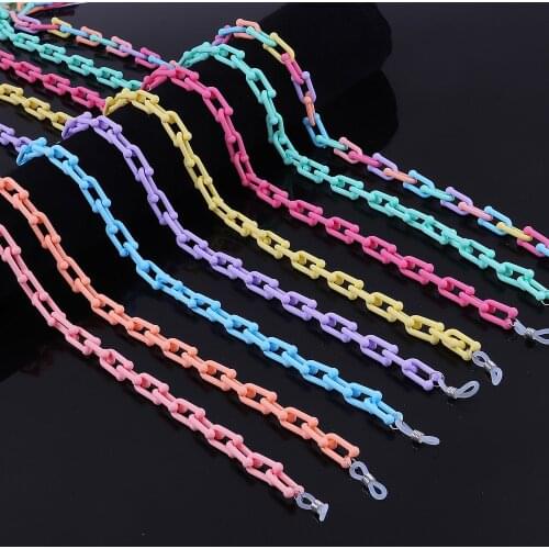 FishSheep Colorful Matte Acrylic Chain Sunglasses Chains Lanyard Women Face Mask Chain Straps For Women Girls Fashion Jewelry