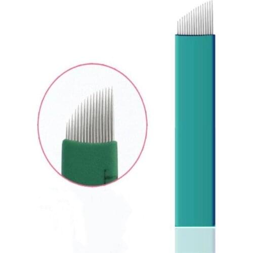 200 Pcs 0.20mm 16 Flex Tebori Microblading Needles Permanent Makeup Tattoo Needle Flex 16 Blades for 3D Eyebrow Manual Pen