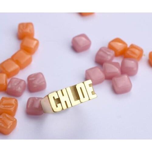 MYDIY Personalized Custom Name Rings Block Rings For Men Hip Hop Rings Jewelry Custom Name Ring Birthsday Christams Gifts