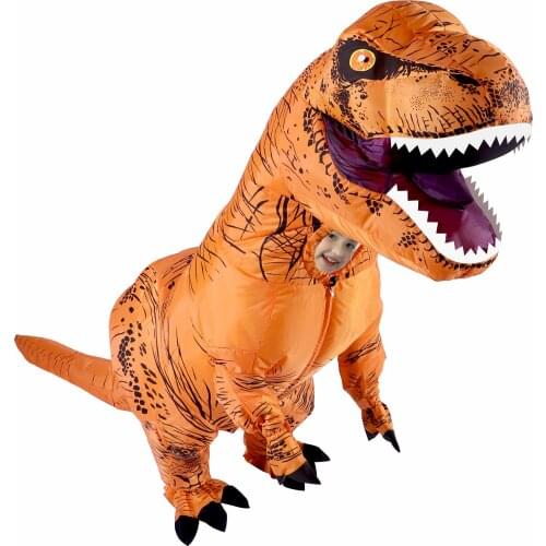 Adult Kids Inflatable Costume Dinosaur Costumes T REX Blow Up Fancy Dress Mascot Cosplay Costume For Men Women Kids Dino Cartoon