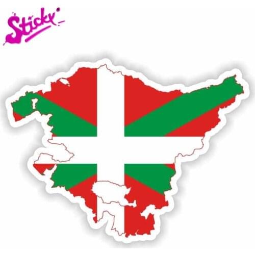 STICKY Accessories Pais Vasco Pays Basque Flag Car Sticker Motorcycle Off-road Laptop Trunk Guitar Vinyl Sticker
