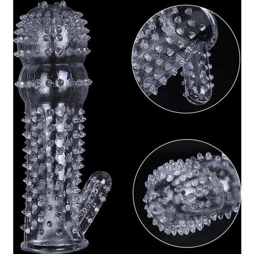 Reusable Condoms For Men Time Delay Crystal Penis Rings Male Penis Extension Sleeves Cock Rings Adult Sex Toys for Men 3 Types