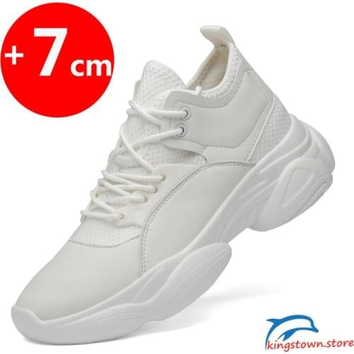 Men Elevator Shoes Height Increase Shoes for Men Height Increase Shoes White Sneakers Black Shoes insole 7CM Women Shoes
