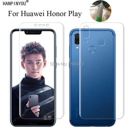 For Huawei Honor Play COR-AL00 6.3" Soft TPU Front Back Full Cover Screen Protector Transparent Protective Film + Clean Tools