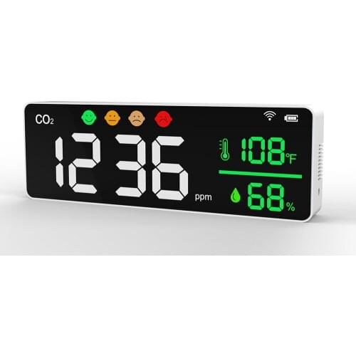 Wall-mounted CO2 Detector Digital Air Quality Detector LCD Intelligent Temperature and Humidity Tester Carbon Dioxide Monitor