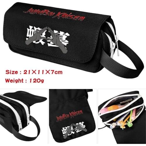 Anime Jujutsu Kaisen Nylon Pencil Case Cartoon Zipper Student Penbag Travel Women Makeupbag Cosmetic Bags Stationery Gift