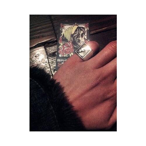 Punk rock Stainless steel Lightning Logo Superhero Cosplay Movie Fashion Movie Jewelry Ring Men GIft OSR332