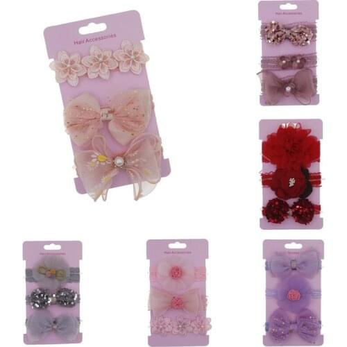 3pcs/set Baby Hair Accessories Kids Girls Boys Headbands Toddler Hair Bands Flower Bowknot Headwear Photo Props Kids Gifts 2021