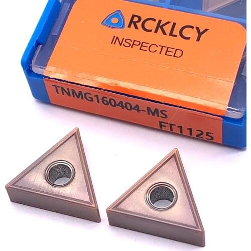 10pcs RCKLCY External Turning Tool TNMG160404 MS FT1125 Carbide Insert CNC Hard Metal Turning Tool For Stainless Steel