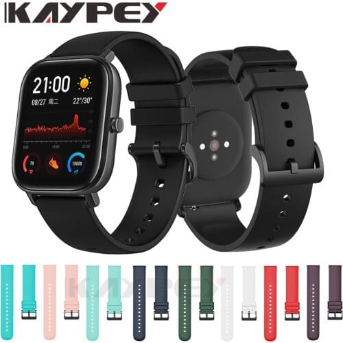 For Soft Silicone Replacement Sport Band for Huami Amazfit GTS 20mm Flat Head Monochrome Wrist Bracelet Sports Edition Strap