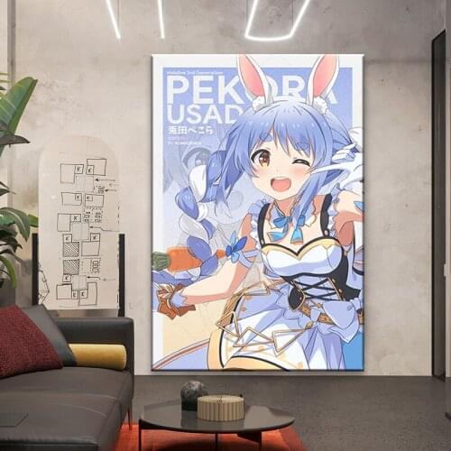 Usada Pekora Home Decor Canvas Painting Wall Pictures Living Room Decoration Art Posters Prints Room Decor for Teen Girls