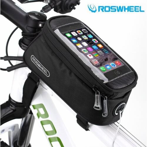 ROSWHEEL 5.7"Cycling Bike Bicycle bags panniers Frame Front Tube Bag For Cell Phone MTB Bike Touch Screen Bag wholesale