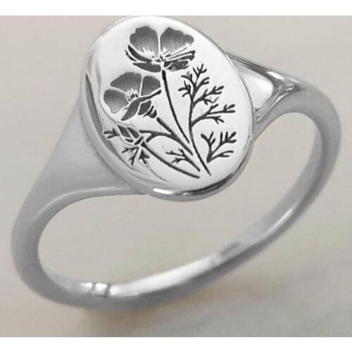 Vintage Engraving Flower Ring for Women Multi Color Wide Face Alloy Retro Punk Hip Hop Finger Accessories Party Club Ring Gift