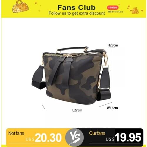 Waterproof Nylon Cross Body Bag Newest Camo Women Messenger Bag Travel Bags Fashion tote Bag With Multi- Pocket For Women
