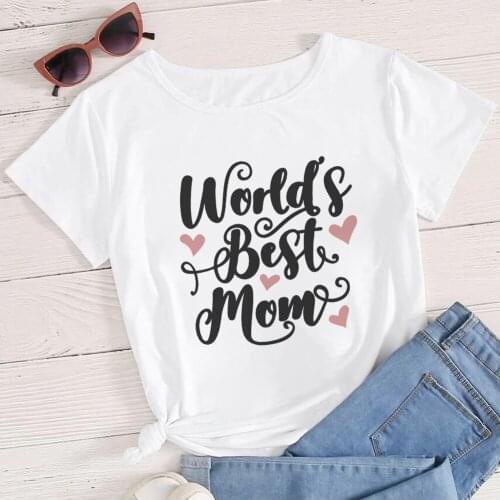 Mothers Day Vogue Tshirt Women Worlds Best Mom Printed Creative t Shirts White Mum Sweatshirts Vintage 90S Clothing ​trendy