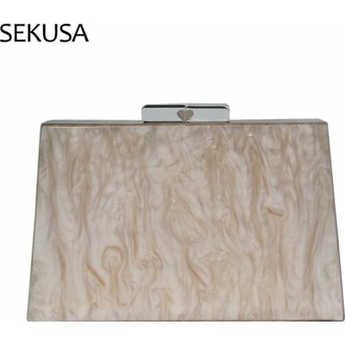 New Design High Quality Women Evening Bags Acrylic New Design Ladies Handbags White Color Party Handbags