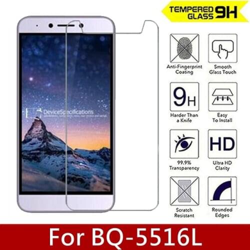 2PCS/Lot 2.5D 9H Tempered Glass film For BQ BQ-5516L Screen Protector High Quality Toughened Protective film for BQ 5516L