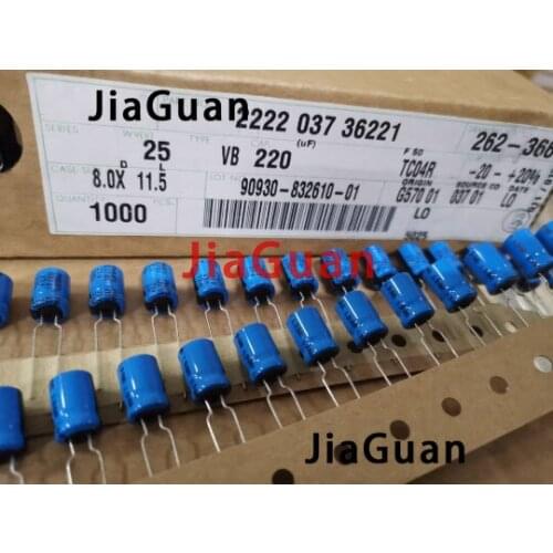 20PCS NEW VISHAY BC KO037 25V220UF 8X12MM electrolytic capacitor KO 037 220UF 25V 037KO 220uF/25V PH 25V 220UF