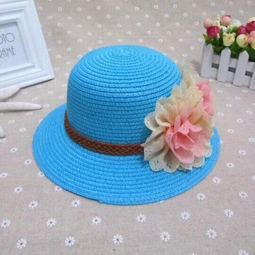 2017 New Fashion Childrens Sun Hat Spring Summer Caps For Girl Travel Is Prevented Bask In Straw Hats size 51-52 cm 6124