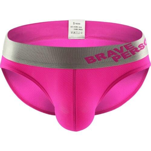 2019 brand BRAVE PERSON Brand Mens Underwear Nylon Solid Color Men Briefs Low waist Sexy Underwear Briefs For Man