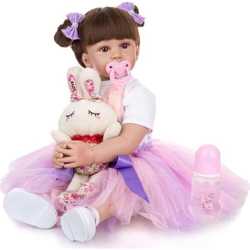 60cm Silicone Reborn Baby Doll Toys Like Alive sweet girl Bebe reborn Princess doll toys Birthday Gift