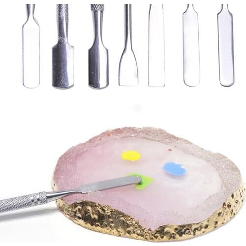 Artlalic 7pcs Stainless Steel Cuticle Remover Double Sided Finger Dead Skin Push Nail Cuticle Pusher Manicure Nail Care Tool