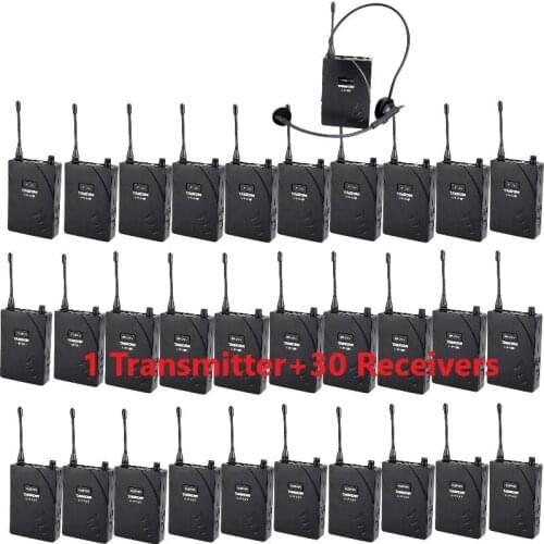 Takstar UHF938/UHF-938 UHF frequency Wireless Tour Guide System 50m Operat Range 1 Transmitter+30 Receivers for Tour guiding