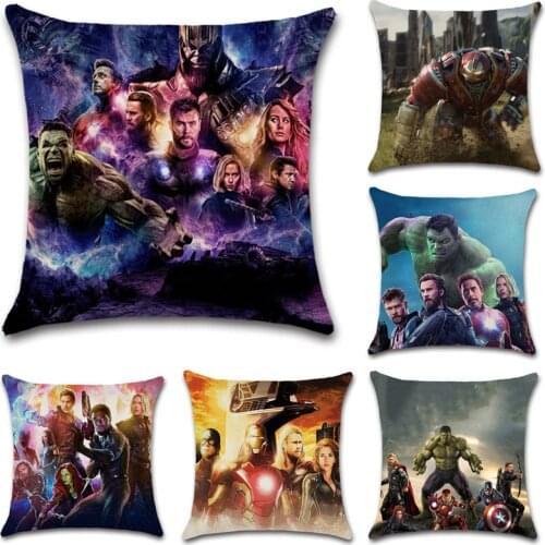 Superhero movie show printed beige linen cushion cover Throw Decor Chair seat sofa Decoration Home kids bedroom Pillow case
