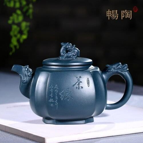 Chang tao 】 violet arenaceous famous TaoShunQing all hand are recommended the teapot ink chlorite sifang tenglong 430 cc