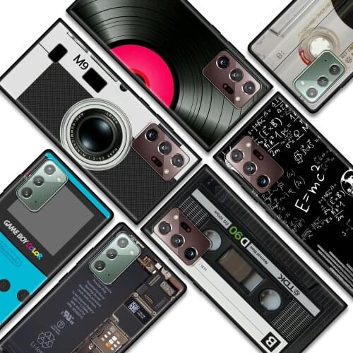 Smartphone Shell For Samsung Note 20 Ultra 10 Lite 9 8 Case TPU Funda Galaxy Note 10 Plus Fashion Vintage Camera Cassette Music