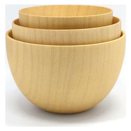 1PC Jujube Wood Round Salad Bowl Kitchen Handmade Children Fruit Rice Noodle Bowl Original Wooded Bowls Tools ELC 016