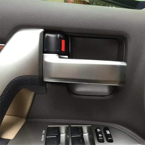 For Toyota Land Cruiser Facelift J200 2016 2017 ABS Chrome Matte Car Interior Door Handles Cover Trim Molding Protection