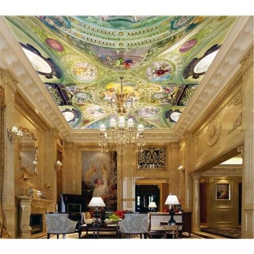 Classical oil painting ceiling Ceiling Wallpaper Murals Living Room Bedroom Ceiling Mural Decor