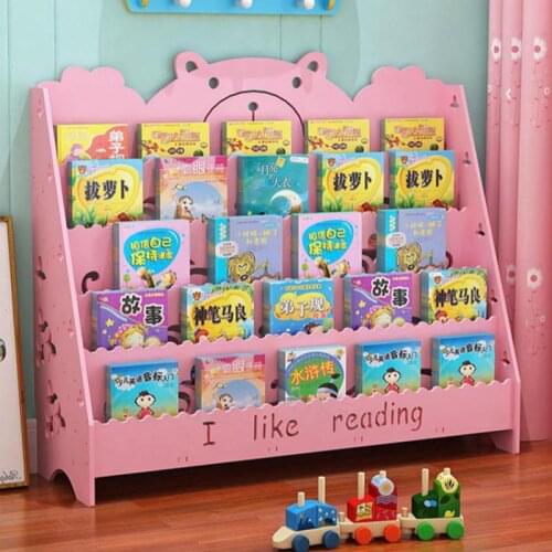 Childrens bookshelf landing book simple cartoon bookcase storage kindergarten newspaper rack multi-layer picture book rack
