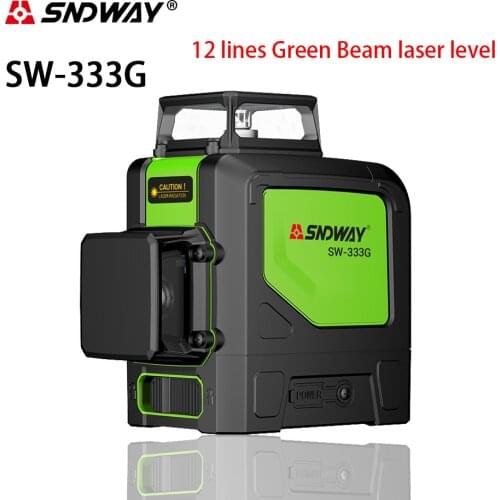 12 lines Laser Level 3D Vertical and Horizontal High precision Automatic Self Leveling 360 Degree Rotary Cross Green Beam Nivel