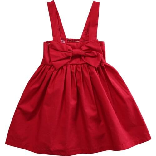 Baby Girls Toddler Kid Summer Sundress Bowknot sleeveless Mini Bow Dress Outfit